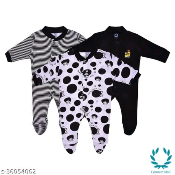 New Born Baby Multi-Color Long Sleeve Body Suit,Romper,  - 0-6 Months